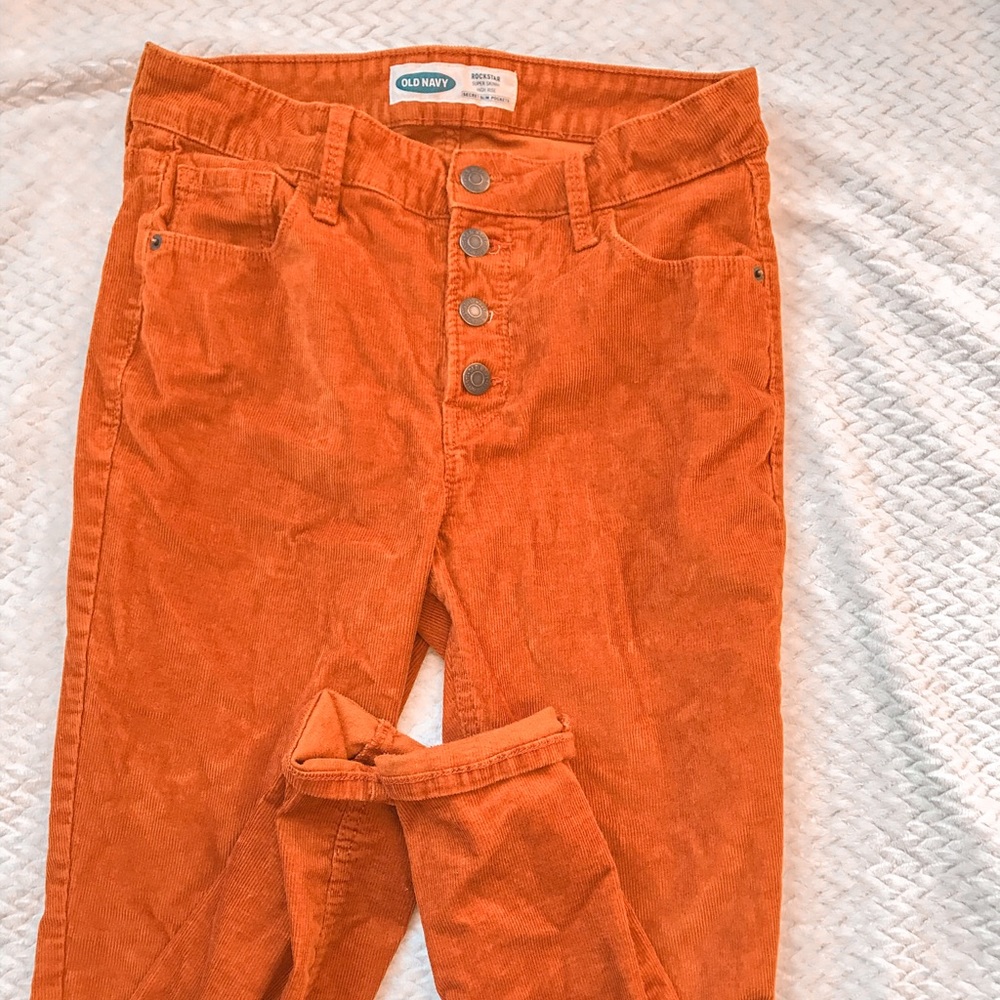Corduroy high waisted skinny jeans